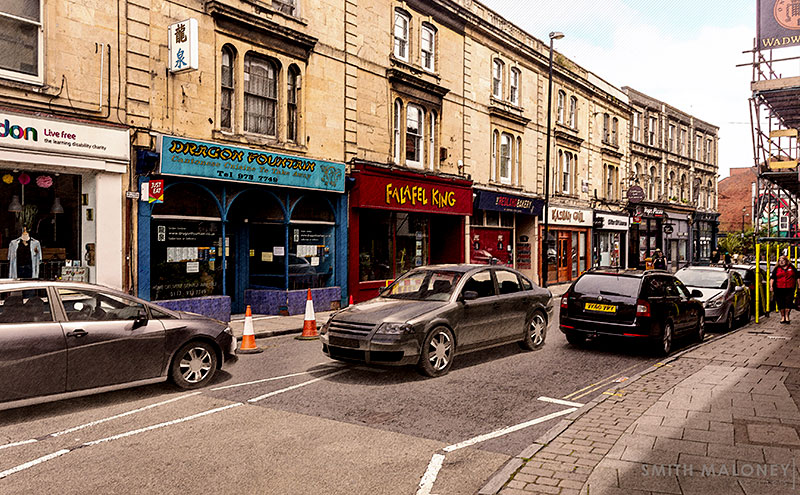 The current street scene at Cotham Hill